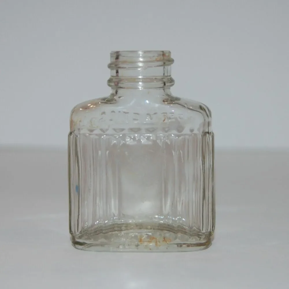 Vintage Art Deco Style Cosmetics Type Bottle Dermetics Embossed 1 Fl Oz 1926